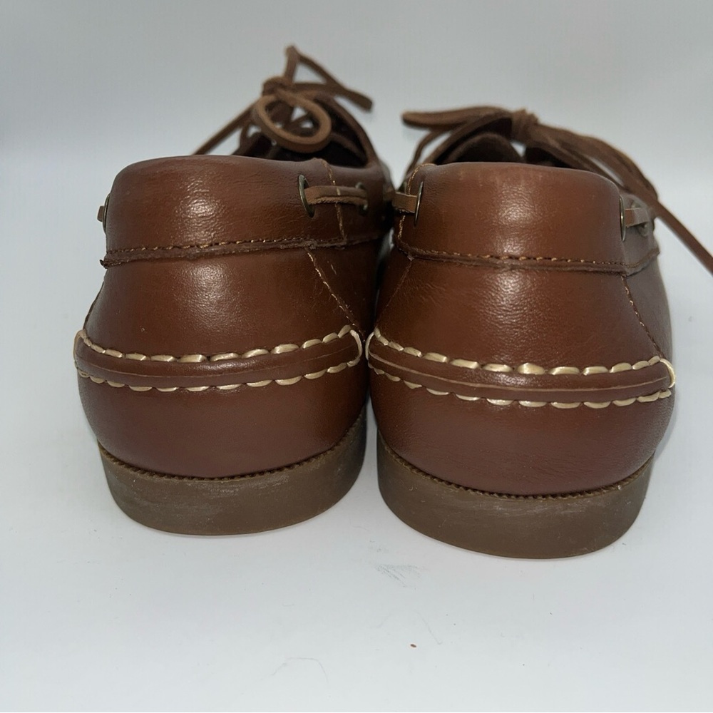 Lands End Brown Leather Loafers Driving Shoes Size 10 D. - Picture 4 of 10